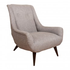 Pair of curvilinear upholstered armchairs